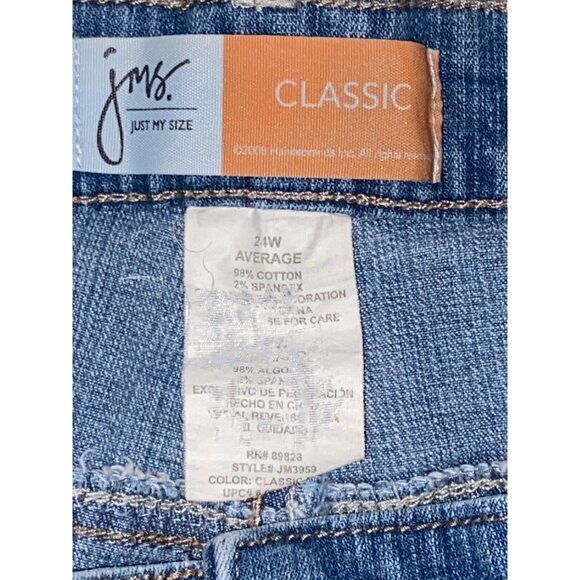 Just My Size JMS Classic Womens 24W Blue Denim Jeans Cotton Blend Average Fit - Picture 2 of 7
